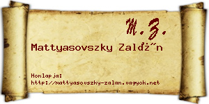 Mattyasovszky Zalán névjegykártya